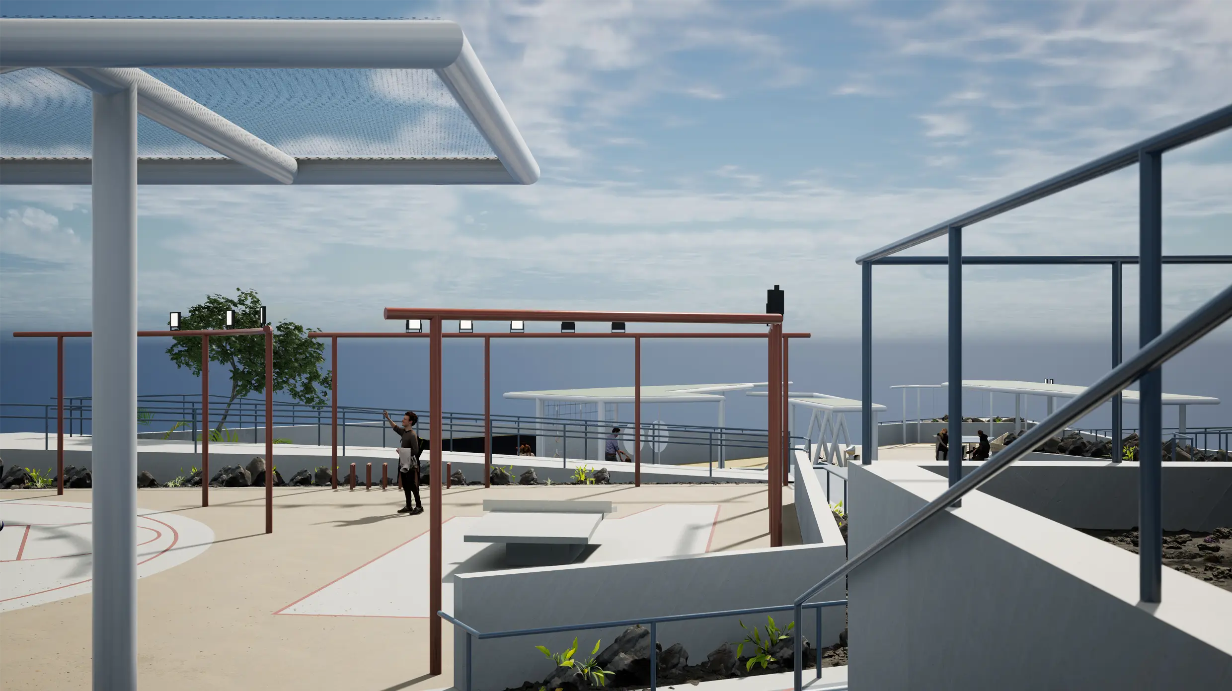 espacio-publico-zona-deportiva-pergola-sombra-estructura-iluminacion-exterior-parterres